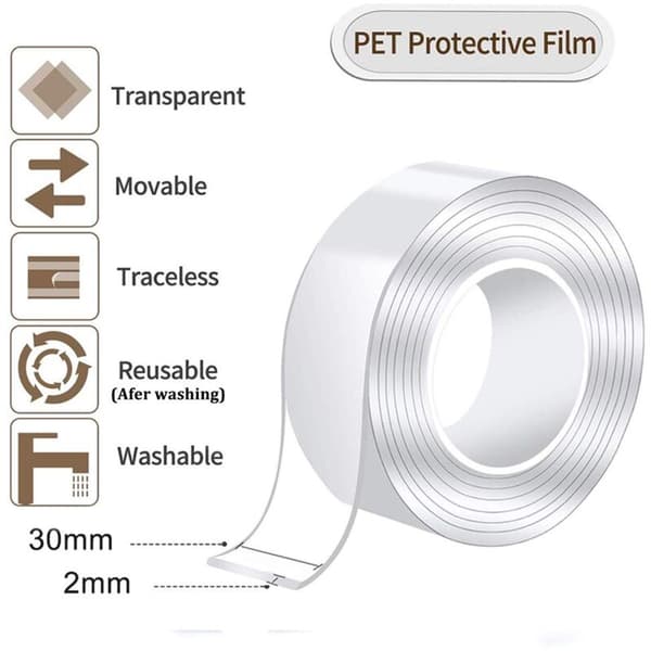 Reusable Super Sticky Nano Magic Tape Double Sided Water Resistant Adhesive Tape
