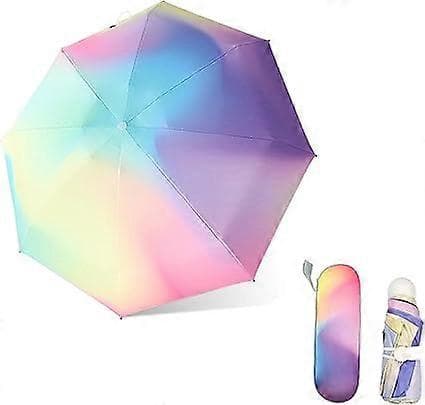 Compact Mini Umbrella with Capsule Case 8 Ribs Foldable Travel Umbrella Pocket Umbrella Windproof Umbrella