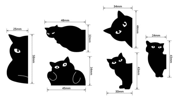 Magnetic Bookmark, Curious Cat Color Black, Original Bookmark DXGHC
