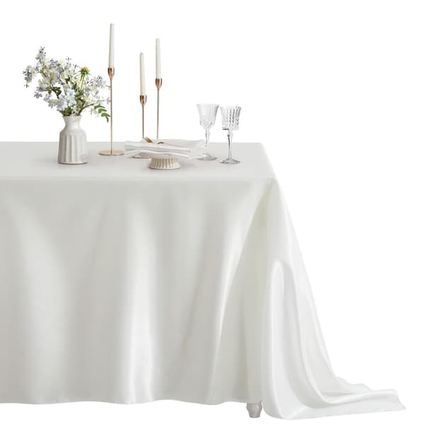 [LD]Polyester Satin Dug Kompatibel med Fester, Bryllupper og Begivenheder, Flere Farvemuligheder Hvid Hvid White