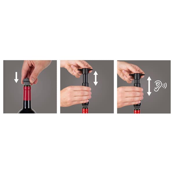 Wine Saver Gift Pack, including 2 Vacuvin® stoppers Svart black