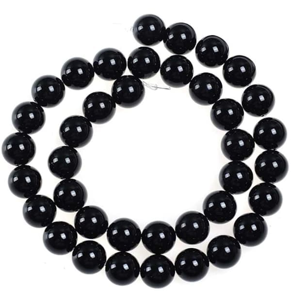 Natural Black Onyx Gemstone Beads Round Loose Beads