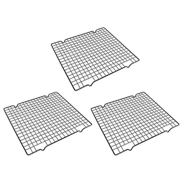 3 Pcs Cake Cooling Rack, Black Carbon Steel Bread Drying Net, Baking Tools, Non-stick Cooling Net, Baking Sheet, Mesh Rack B