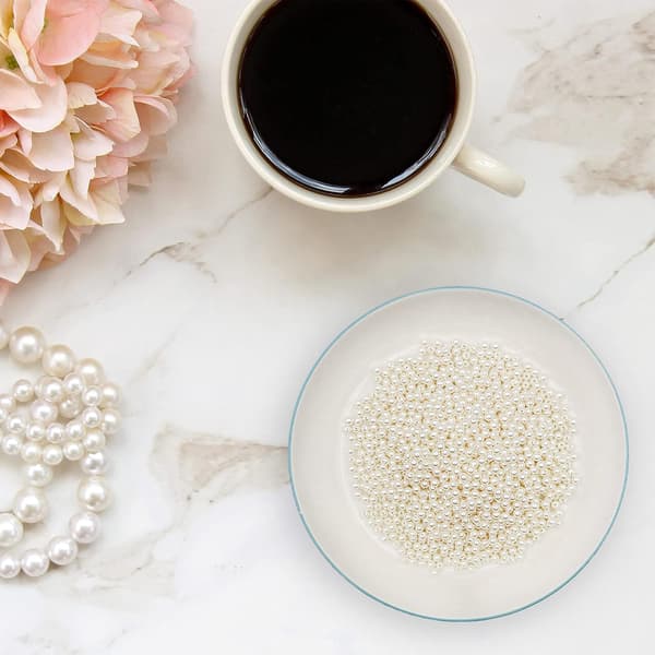 White Pearls, 1500 Pieces, Decorative Beads 6mm, Beads for DIY DXGHC