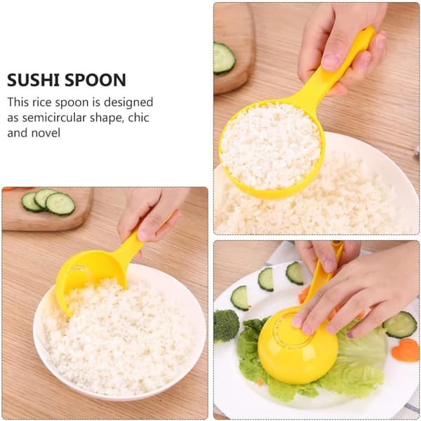 Sett med 4 Non-stick Runde Risformer: Riskjede Sushi Risspatel