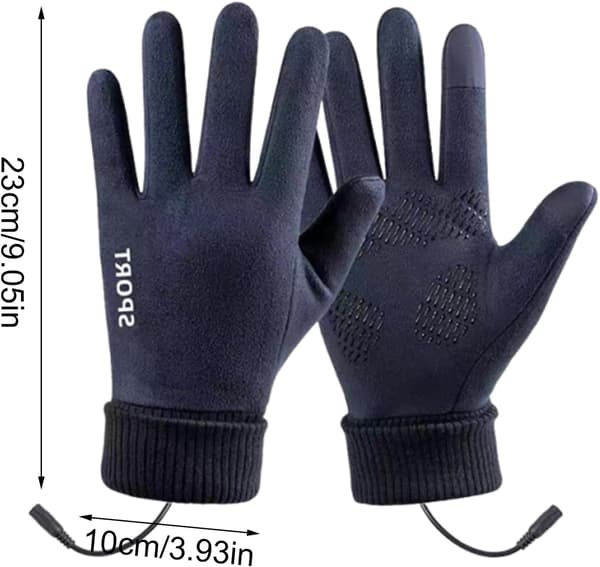 Uppvärmda skidhandskar, USB, 3 touch-temperatur marinblå - marineblau