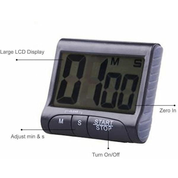 Digital Kitchen Timer with Strong Magnetic Holder, Hanging Hole, Loud Alarm, Large LCD Screen, Cooking Timer, Clock for Time Management, Training