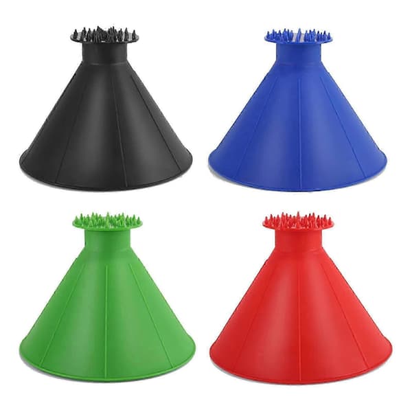 Ice Scraper Magic Ice Scraper for Car Windshield Ice Cone Refueling Funnel Snow Shovel Wiper Brush Round Scraper Removal (4 pcs)