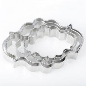 Rectangular Frame Cookie Cutters Set 4pcs Stainless Steel Silver silver