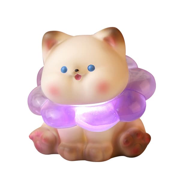 2 Cute Meowing Cat Figurines Resin Bedroom Decorations