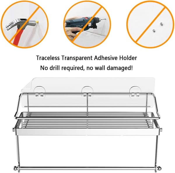 Paper Towel Holder with Shelf Roll Holder for Kitchen Bathroom To