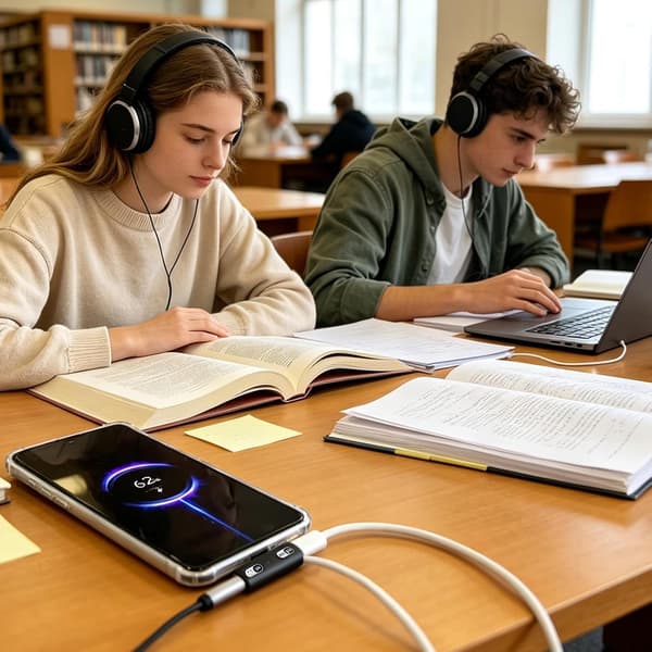 på 3,5 mm hodetelefon- og ladeadapter PD 60W hurtiglading HiFi-lyd -