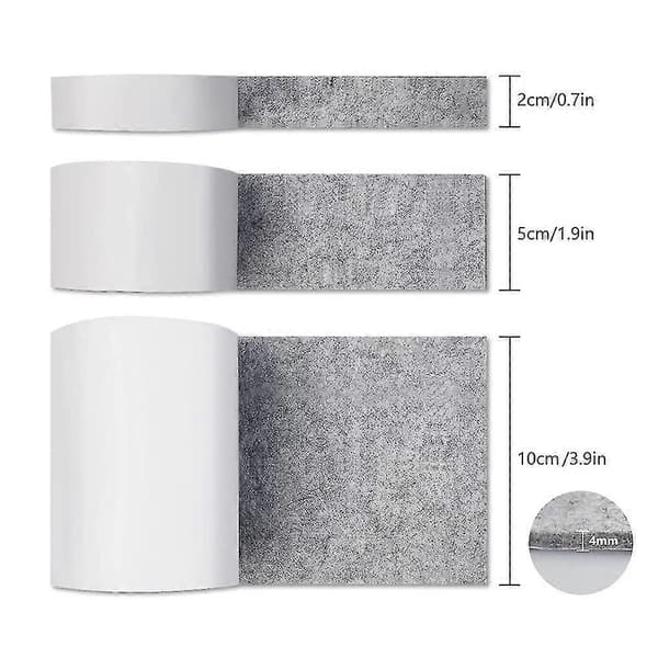 Grå 3 ruller selvklæbende filt til møbler (100cm * 10cm + 100cm * 5cm + 100cm * 2cm) Klip enhver form, stærk selvklæbende glidemåtte, til stol