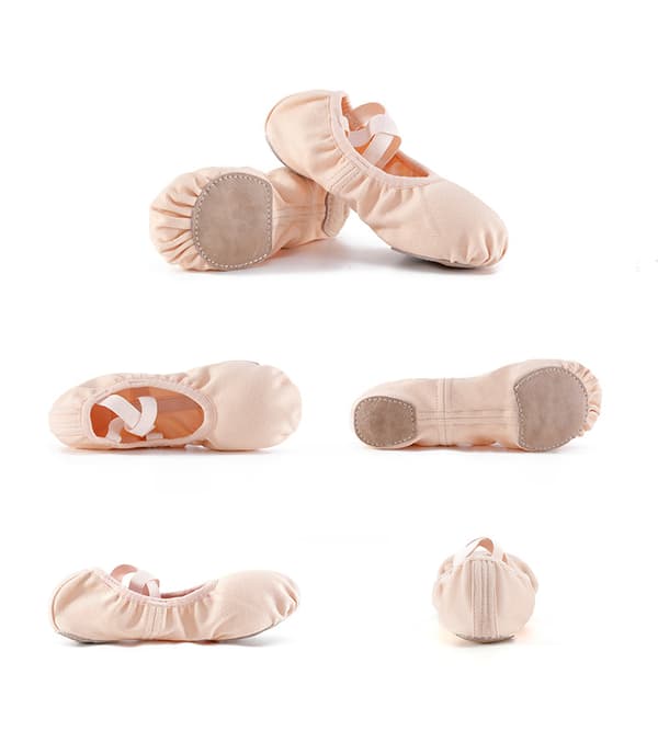 Demi Pointe ballettsko rosa og svarte dansesko for barn