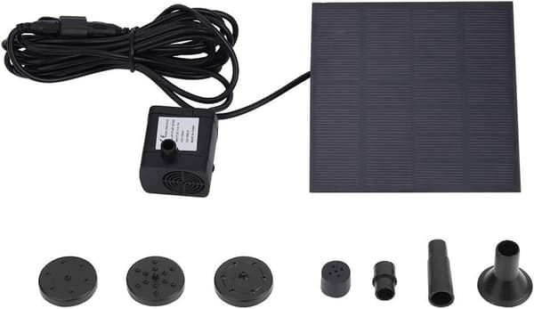 1,2W Miniatyr Borstlös Solcellsdriven Dränkbar Vattenpump för Fontän, Damm, Akvarium