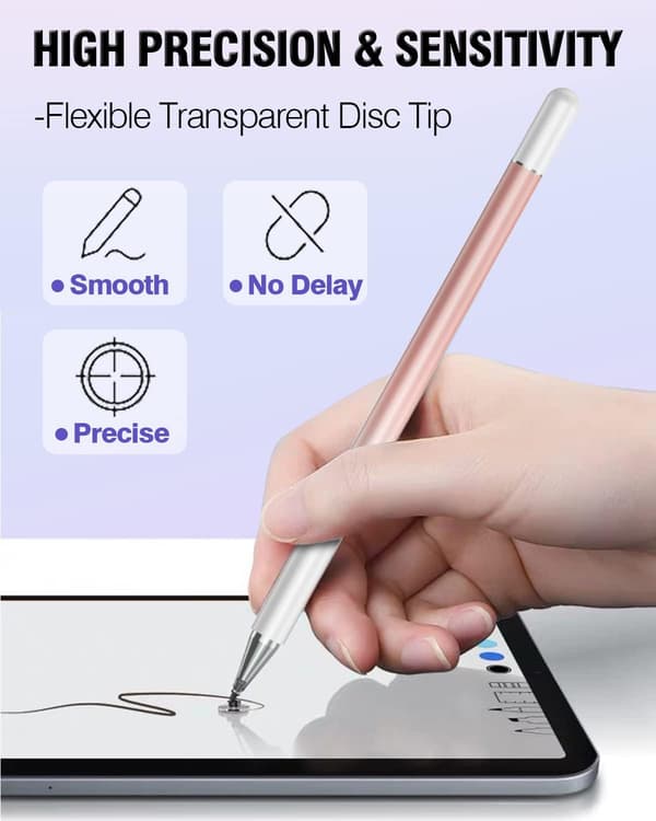 Stylus Pens for Touch Screens, 2 in 1 High Precision Universal Stylus Pen, 3-pack - Blue, Pink, Purple