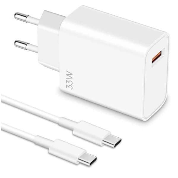 33W hurtigoplader til Xiaomi, HyperCharge Type A EU-stikadapter med 1m kabel 33W 33W