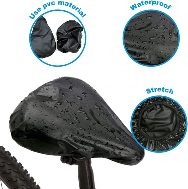 4-pack Waterproof Bicycle Saddle Covers, Rain Cover for Bicycle Saddle with