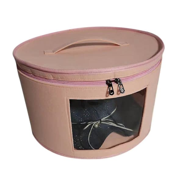 Hat Box Organizer Round Travel Hat Boxes Foldable Hat Storage Bag With Dustproof Lid Large Hat Storage (haoyi)