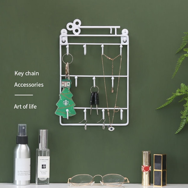 Key Holder Decorative Wall Mounted 11 Hooks Key Rack for Kitchen Office Coppery Coppery