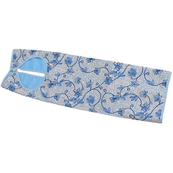 ROSENICE Waterproof Adult Clothing Protector, Floral Pattern, Double Layer, Mealtime, Disability Aid, Apron (Blue)