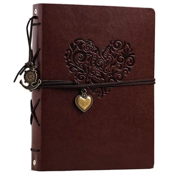 Fotoalbum Vintage Läder Scrapbook Bröllopsdagspresent-FF-
