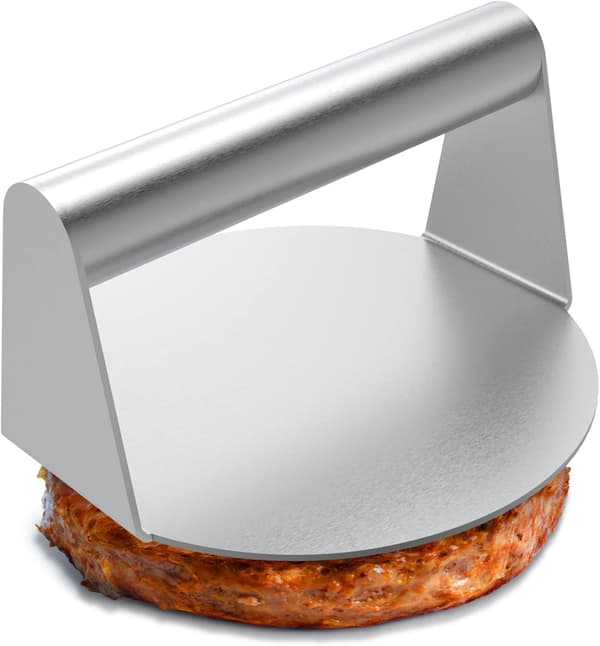 Hamburgerpresse i rustfrit stål, 5,5 tommer rund smasher