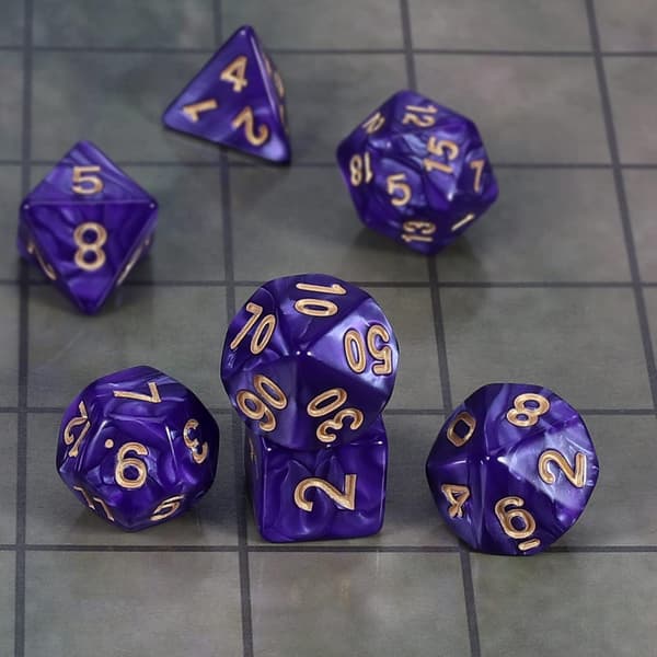 DND Polyhedral terningesett med terningpose for Dungeons and Dragons RP