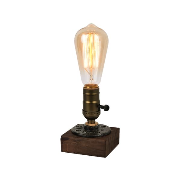 Vintage industriell bordlampebase for E26 Edison-pære, steampunk