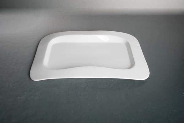 Rectangular Porcelain Plate Large Arched Raised Edge - 4 pack Vit 5568