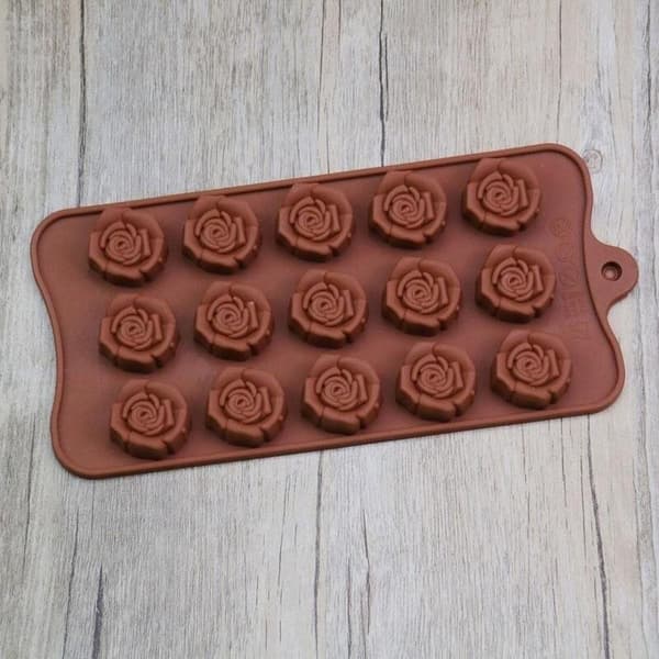 Roser 15 stk. Silikoneform Chokoladeform Pralineform