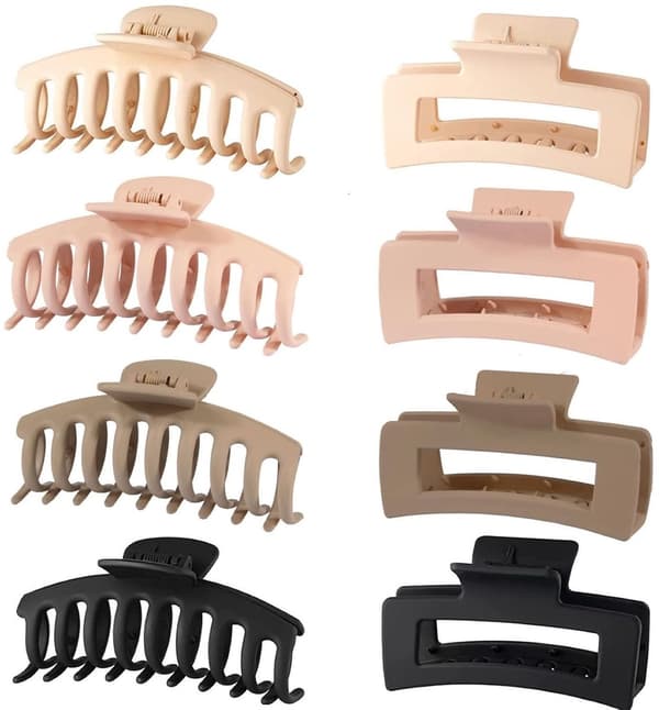 8 Pieces Rectangular Hair Clips 11 cm - Non-Slip - For Thick & Thin Hair