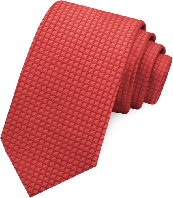 Slips for gutter, selvbindende barneslips, ensfarget gutteslips, konfirmasjon/skole, rød - Red