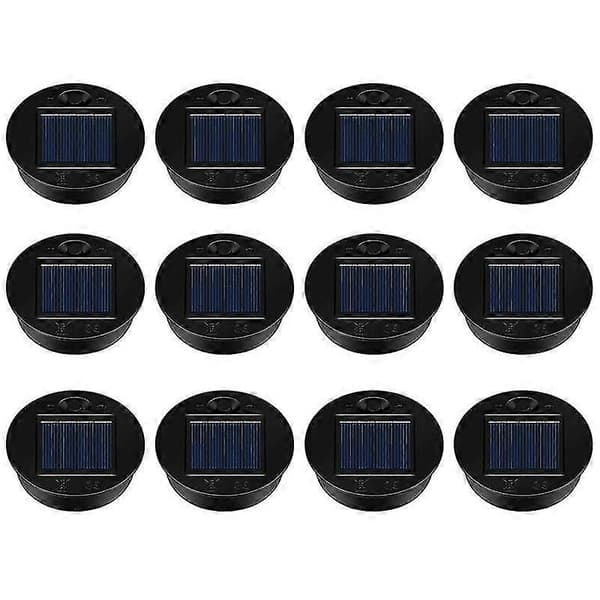 12-pack Ersättningsdelar för solcellslampor, vattentäta LED-solpaneler för solcellslampor