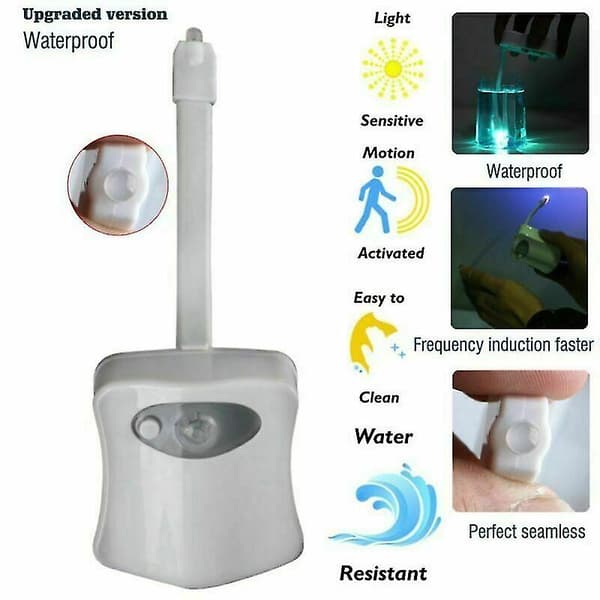 Badeværelse Toilet Nat LED 8 Farve Lampe Sensor Lys Bevægelsesaktiveret Lys