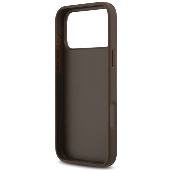 Guess 4G Double Card Triangle-kotelo iPhone 17 Pro Max -puhelimelle, ruskea