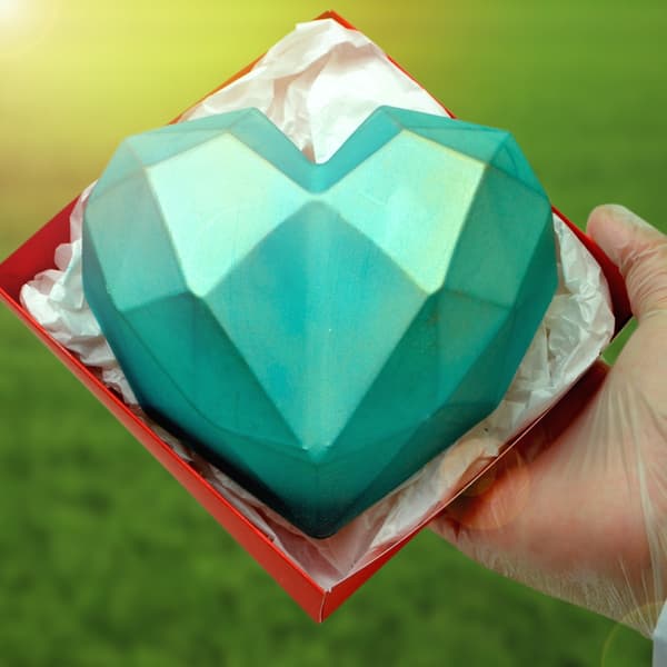 Pralineform Diamant Hjerte 500g Chokoladeform - BWB 9838 - Special 3-delt form Transparent transparent