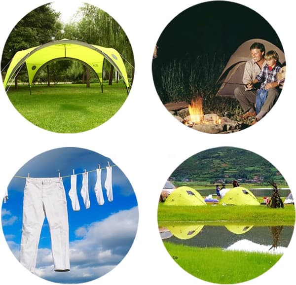 Reflekterende teltline 4m nylonline med strammer for camping