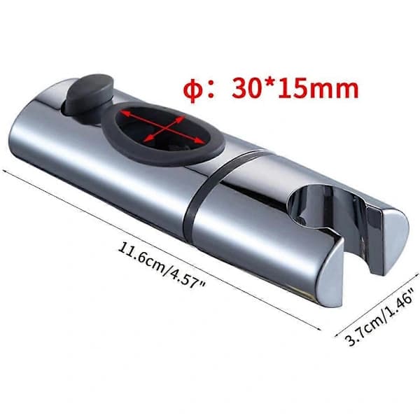 Krom ABS Dusjhodeholder Dusholder Clip-on Dusjstang Hånddusjholder 360° Rotasjon for Baderom Oval, S
