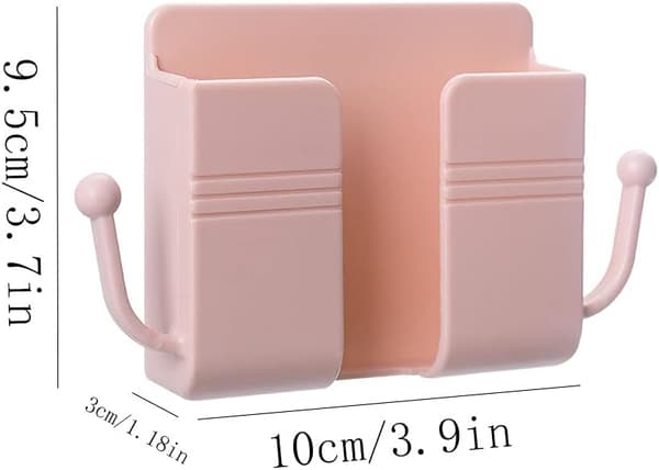 4 Pcs Self-Adhesive Remote Control Storage Boxes, Wall Mounted Remote Control