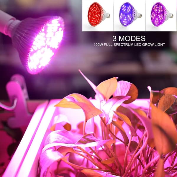 100W LED Vækstlampe, Fuld Spektrum, Vækst- og Blomstringslampe