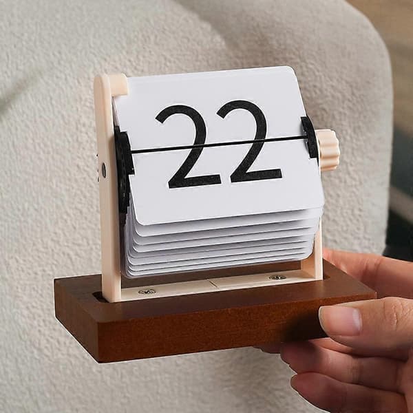 Mini Flip Evighedskalender Skrivebordsdato-display Minimalistisk Dekorativ Pynt til Hjemmekontor
