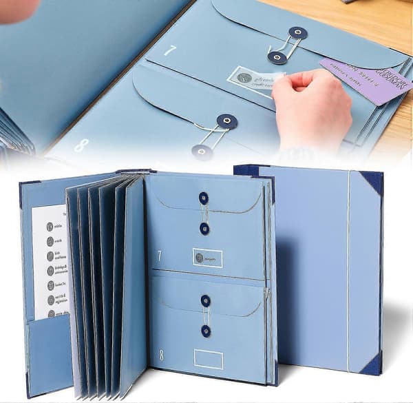 Document Folder Folio, If I Disappear, For Important Documents, Emergency Binder, Birth Certificate, Social Security Card, Passport Blue Blue