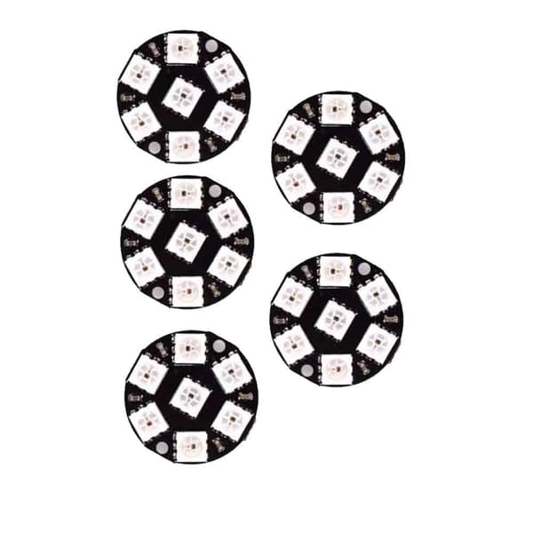 5050 fullfarge lysring RGB innebygd driver LED 3/7/12/16/24 bit (5 stk 7-bits sirkulær) 5 stk sirkulær - 5pcs 7bit circular