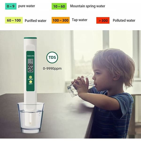 Digital TDS-måler Vandtester - Ppm-måler og temperaturtestpen 3-i-1 Vandkvalitetstester