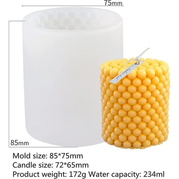 Candle mold, 3D cylindrical molds, geometric modern shape, candle making molds, DIY mold, molds for di_max