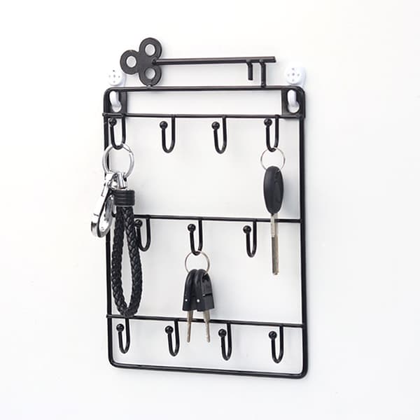 Key Holder Decorative Wall Mounted 11 Hooks Key Rack for Kitchen Office Coppery Coppery