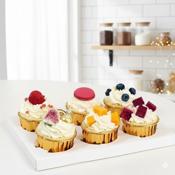 Muffinsform med låg 25 stk. Cupcakesform Aluminium Guld