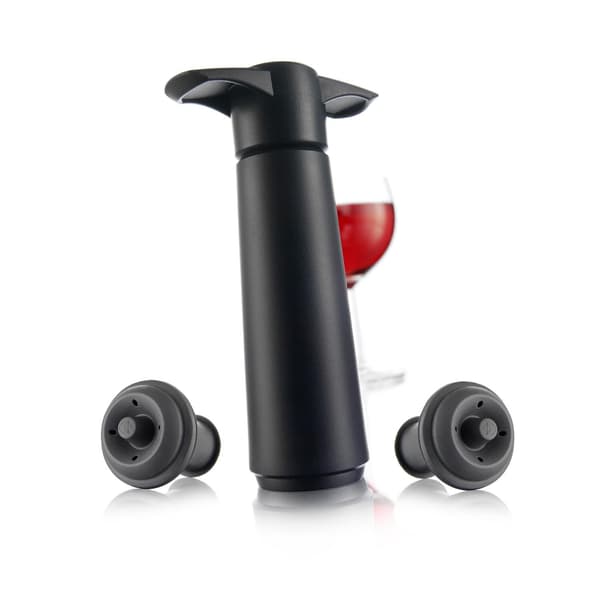 Wine Saver Gift Pack, including 2 Vacuvin® stoppers Svart black