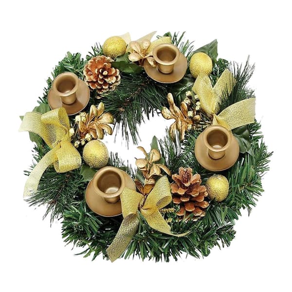 Jul Adventsstake Krans Juleborddekorasjon Lysestake